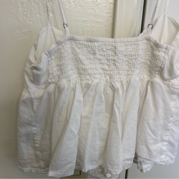 Abercrombie & Fitch White Spaghetti Strap Babydoll Tank Size Small Casual Blouse - Picture 6 of 6